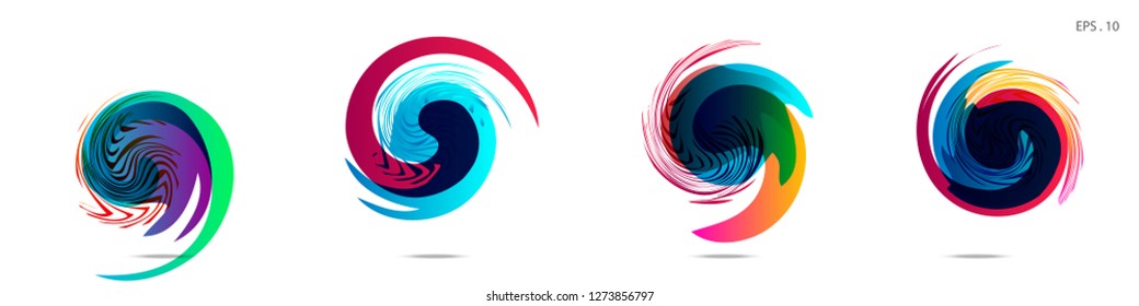 Collection of modern abstract graphic elements. Vortex vector background. Templates for logo design, leaflets or presentations. Vector illustration