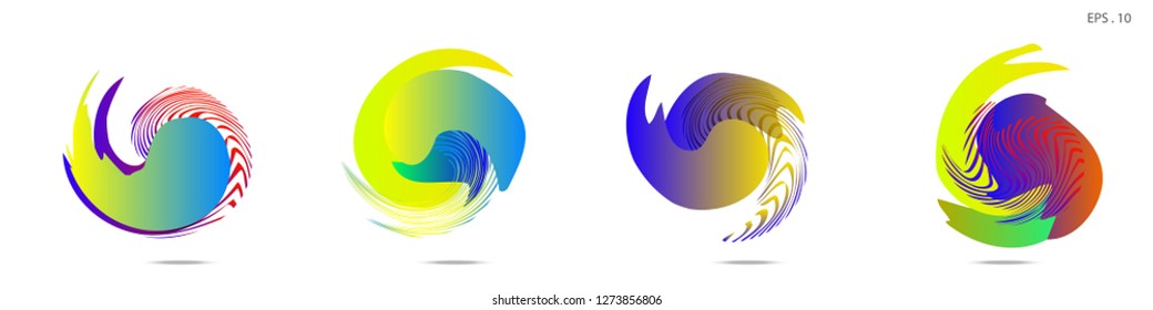 Collection of modern abstract graphic elements. Vortex vector background. Templates for logo design, leaflets or presentations. Vector illustration