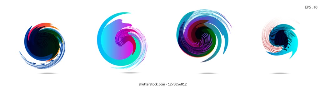 Collection of modern abstract graphic elements. Vortex vector background. Templates for logo design, leaflets or presentations. Vector illustration