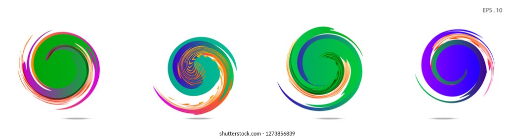 Collection of modern abstract graphic elements. Vortex vector background. Templates for logo design, leaflets or presentations. Vector illustration