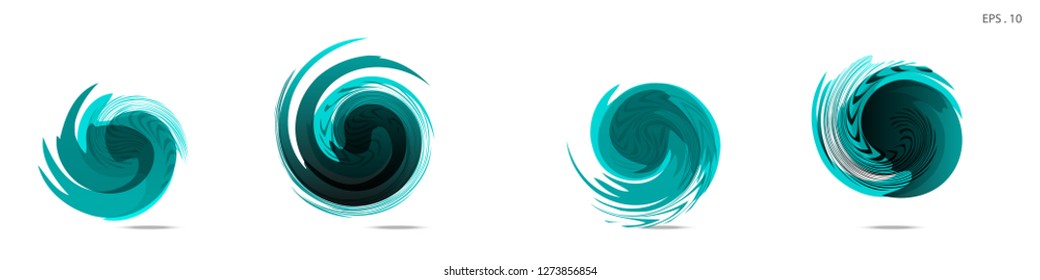 Collection of modern abstract graphic elements. Vortex vector background. Templates for logo design, leaflets or presentations. Vector illustration