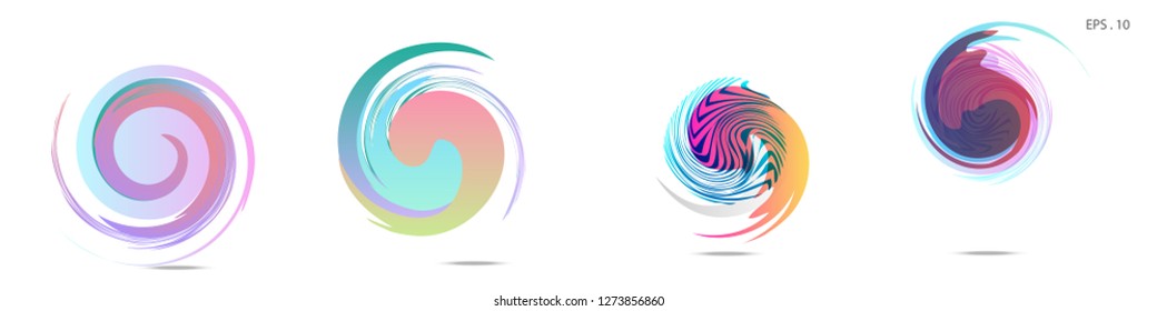 Collection of modern abstract graphic elements. Vortex vector background. Templates for logo design, leaflets or presentations. Vector illustration