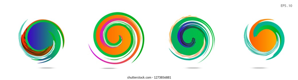Collection of modern abstract graphic elements. Vortex vector background. Templates for logo design, leaflets or presentations. Vector illustration