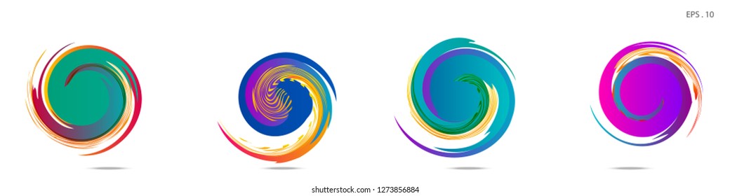 Collection of modern abstract graphic elements. Vortex vector background. Templates for logo design, leaflets or presentations. Vector illustration