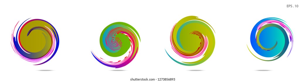 Collection of modern abstract graphic elements. Vortex vector background. Templates for logo design, leaflets or presentations. Vector illustration