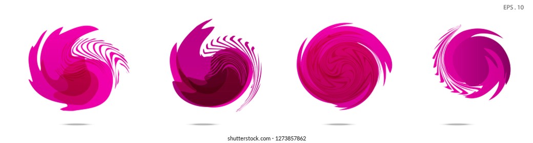Collection of modern abstract graphic elements. Vortex vector background. Templates for logo design, leaflets or presentations. Vector illustration
