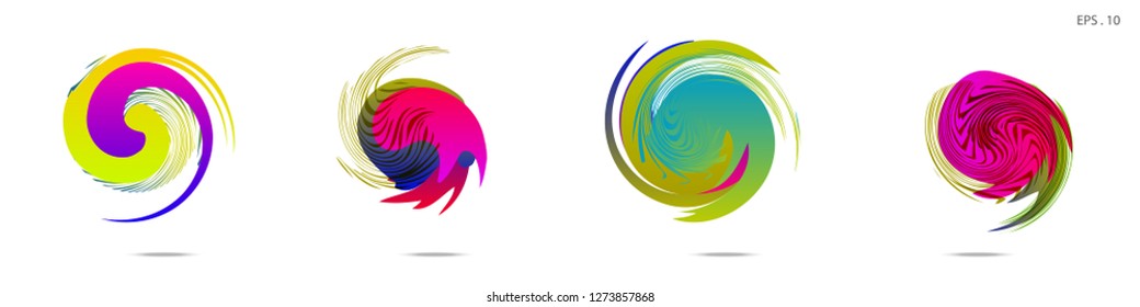 Collection of modern abstract graphic elements. Vortex vector background. Templates for logo design, leaflets or presentations. Vector illustration