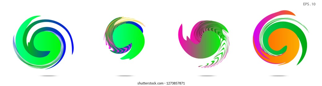 Collection of modern abstract graphic elements. Vortex vector background. Templates for logo design, leaflets or presentations. Vector illustration