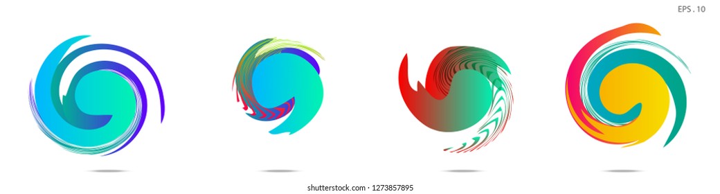 Collection of modern abstract graphic elements. Vortex vector background. Templates for logo design, leaflets or presentations. Vector illustration