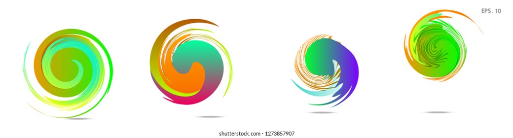 Collection of modern abstract graphic elements. Vortex vector background. Templates for logo design, leaflets or presentations. Vector illustration