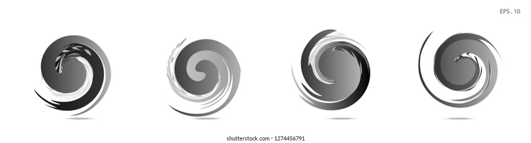 Collection of modern abstract graphic elements. Vortex vector background. Templates for logo design, leaflets or presentations. Vector illustration