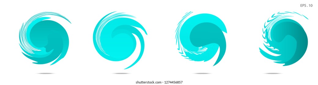 Collection of modern abstract graphic elements. Vortex vector background. Templates for logo design, leaflets or presentations. Vector illustration