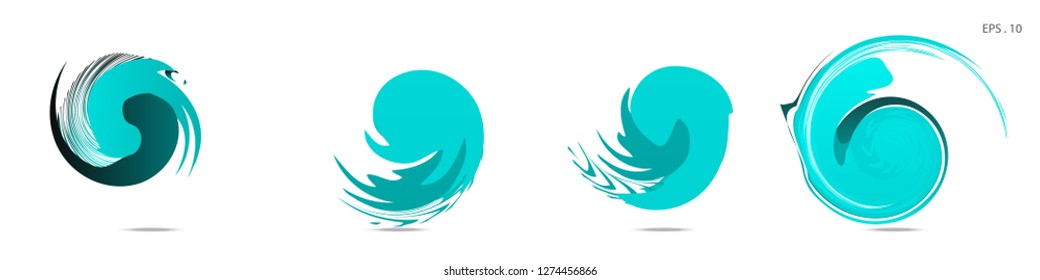 Collection of modern abstract graphic elements. Vortex vector background. Templates for logo design, leaflets or presentations. Vector illustration