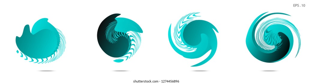 Collection of modern abstract graphic elements. Vortex vector background. Templates for logo design, leaflets or presentations. Vector illustration