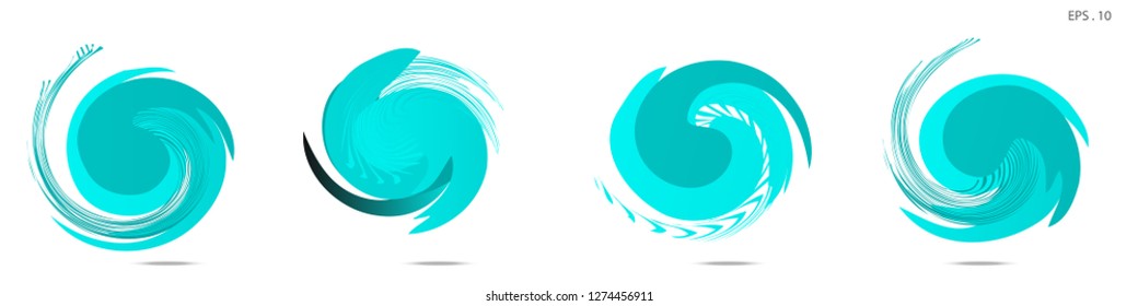 Collection of modern abstract graphic elements. Vortex vector background. Templates for logo design, leaflets or presentations. Vector illustration