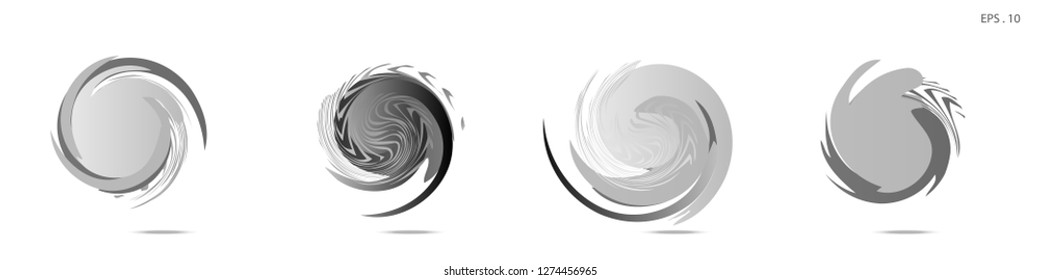 Collection of modern abstract graphic elements. Vortex vector background. Templates for logo design, leaflets or presentations. Vector illustration