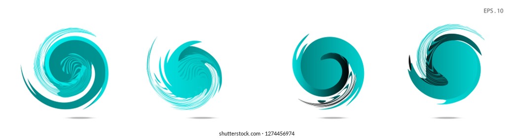 Collection of modern abstract graphic elements. Vortex vector background. Templates for logo design, leaflets or presentations. Vector illustration