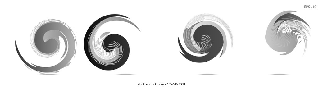 Collection of modern abstract graphic elements. Vortex vector background. Templates for logo design, leaflets or presentations. Vector illustration