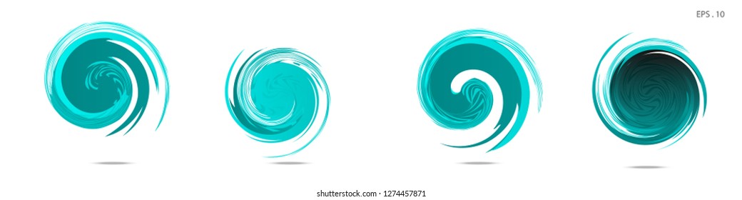 Collection of modern abstract graphic elements. Vortex vector background. Templates for logo design, leaflets or presentations. Vector illustration