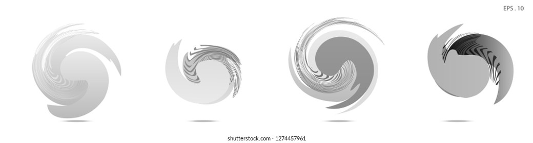 Collection of modern abstract graphic elements. Vortex vector background. Templates for logo design, leaflets or presentations. Vector illustration