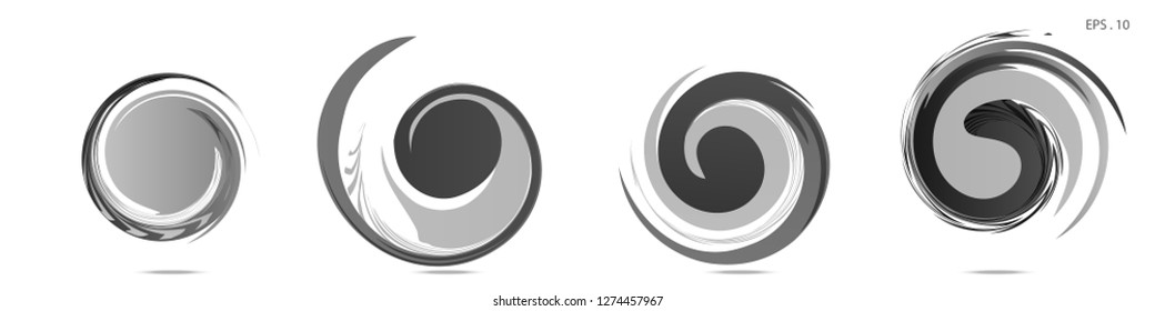 Collection of modern abstract graphic elements. Vortex vector background. Templates for logo design, leaflets or presentations. Vector illustration