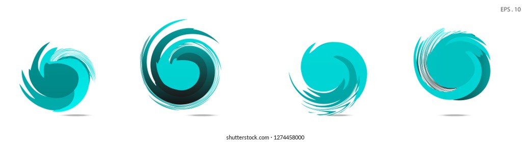 Collection of modern abstract graphic elements. Vortex vector background. Templates for logo design, leaflets or presentations. Vector illustration