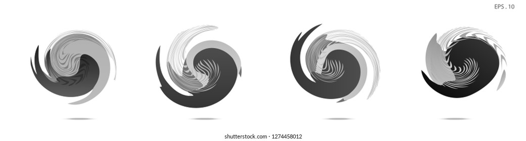 Collection of modern abstract graphic elements. Vortex vector background. Templates for logo design, leaflets or presentations. Vector illustration