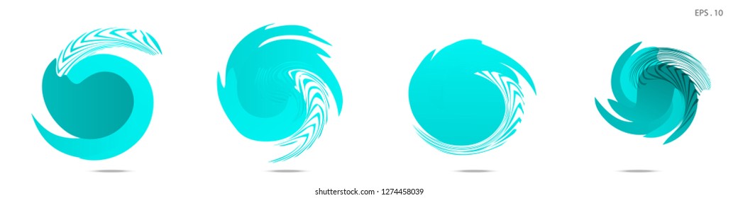 Collection of modern abstract graphic elements. Vortex vector background. Templates for logo design, leaflets or presentations. Vector illustration