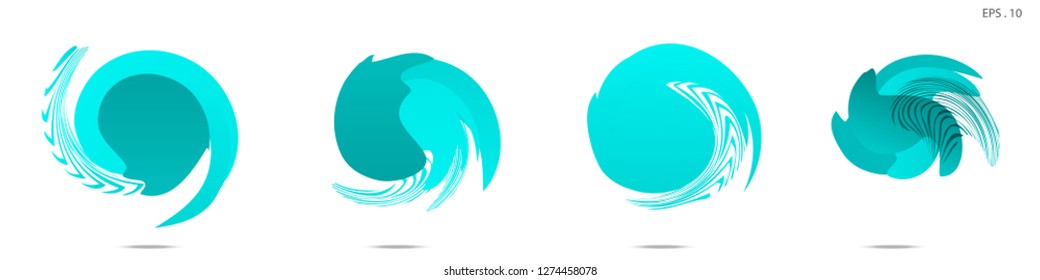 Collection of modern abstract graphic elements. Vortex vector background. Templates for logo design, leaflets or presentations. Vector illustration