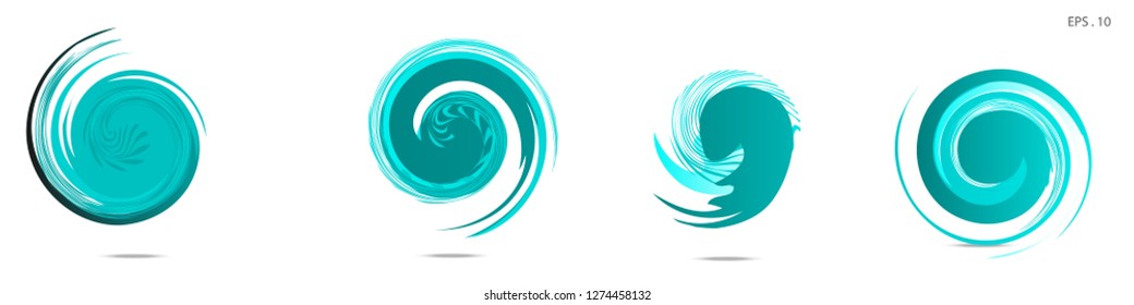 Collection of modern abstract graphic elements. Vortex vector background. Templates for logo design, leaflets or presentations. Vector illustration