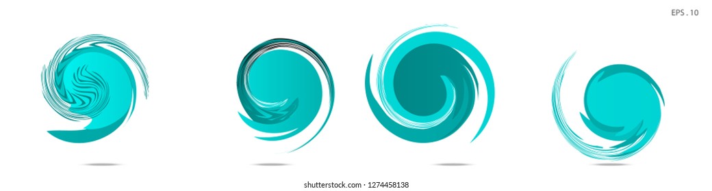 Collection of modern abstract graphic elements. Vortex vector background. Templates for logo design, leaflets or presentations. Vector illustration