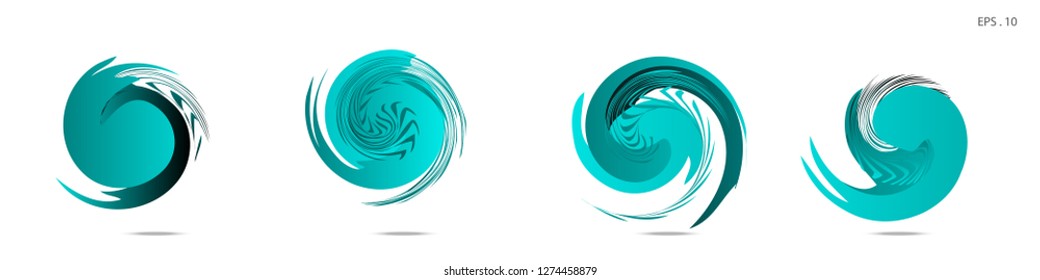 Collection of modern abstract graphic elements. Vortex vector background. Templates for logo design, leaflets or presentations. Vector illustration