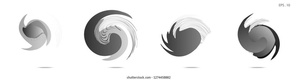 Collection of modern abstract graphic elements. Vortex vector background. Templates for logo design, leaflets or presentations. Vector illustration