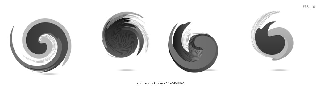 Collection of modern abstract graphic elements. Vortex vector background. Templates for logo design, leaflets or presentations. Vector illustration