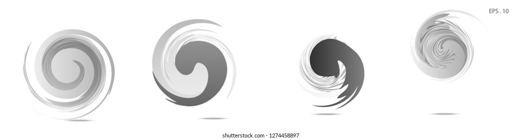 Collection of modern abstract graphic elements. Vortex vector background. Templates for logo design, leaflets or presentations. Vector illustration
