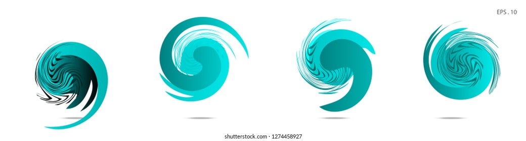 Collection of modern abstract graphic elements. Vortex vector background. Templates for logo design, leaflets or presentations. Vector illustration