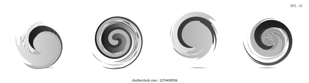 Collection of modern abstract graphic elements. Vortex vector background. Templates for logo design, leaflets or presentations. Vector illustration