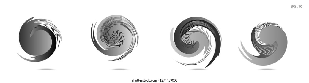 Collection of modern abstract graphic elements. Vortex vector background. Templates for logo design, leaflets or presentations. Vector illustration