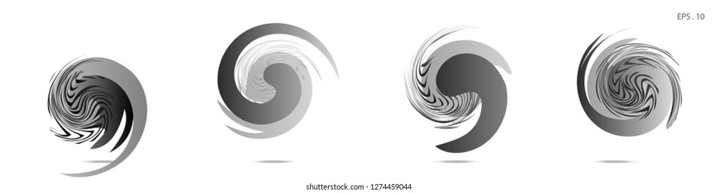 Collection of modern abstract graphic elements. Vortex vector background. Templates for logo design, leaflets or presentations. Vector illustration