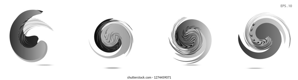 Collection of modern abstract graphic elements. Vortex vector background. Templates for logo design, leaflets or presentations. Vector illustration