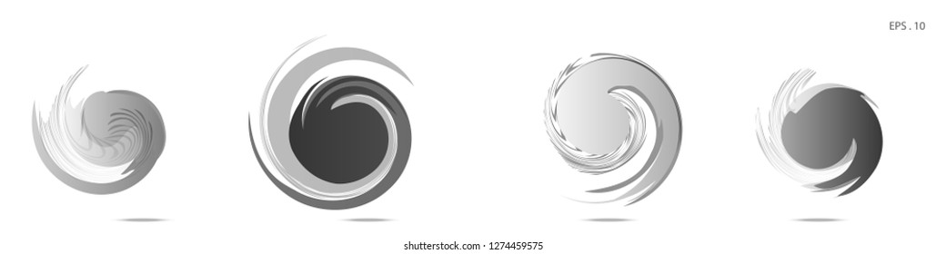 Collection of modern abstract graphic elements. Vortex vector background. Templates for logo design, leaflets or presentations. Vector illustration