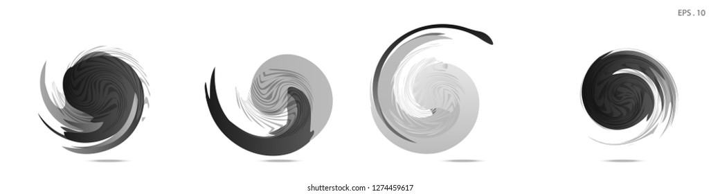 Collection of modern abstract graphic elements. Vortex vector background. Templates for logo design, leaflets or presentations. Vector illustration