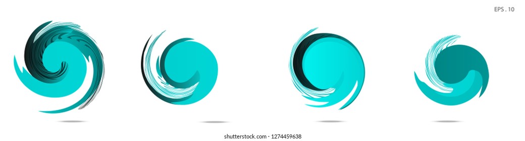 Collection of modern abstract graphic elements. Vortex vector background. Templates for logo design, leaflets or presentations. Vector illustration