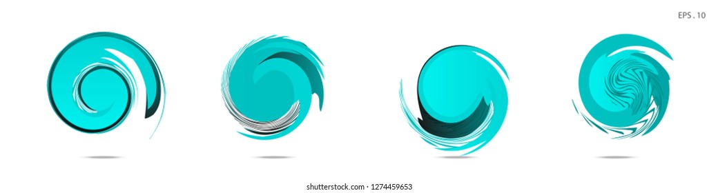 Collection of modern abstract graphic elements. Vortex vector background. Templates for logo design, leaflets or presentations. Vector illustration