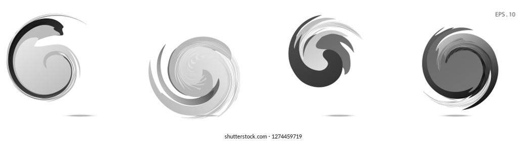 Collection of modern abstract graphic elements. Vortex vector background. Templates for logo design, leaflets or presentations. Vector illustration