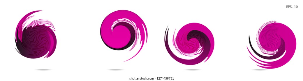 Collection of modern abstract graphic elements. Vortex vector background. Templates for logo design, leaflets or presentations. Vector illustration