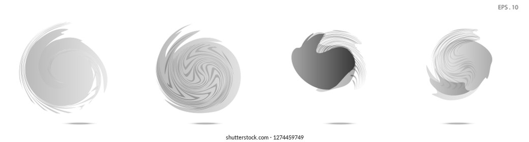 Collection of modern abstract graphic elements. Vortex vector background. Templates for logo design, leaflets or presentations. Vector illustration