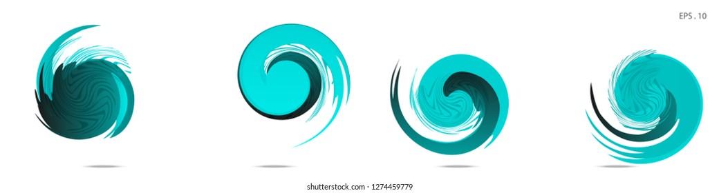 Collection of modern abstract graphic elements. Vortex vector background. Templates for logo design, leaflets or presentations. Vector illustration