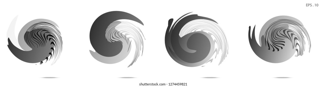 Collection of modern abstract graphic elements. Vortex vector background. Templates for logo design, leaflets or presentations. Vector illustration