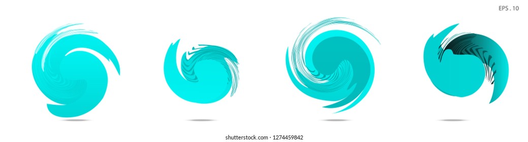 Collection of modern abstract graphic elements. Vortex vector background. Templates for logo design, leaflets or presentations. Vector illustration